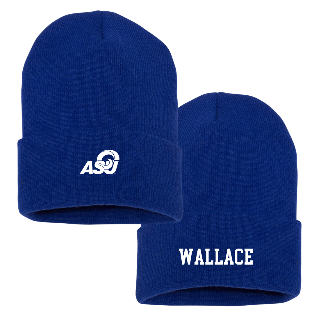 Angelo State University Baseball Blue Beanie - #22 Garrett Wallace