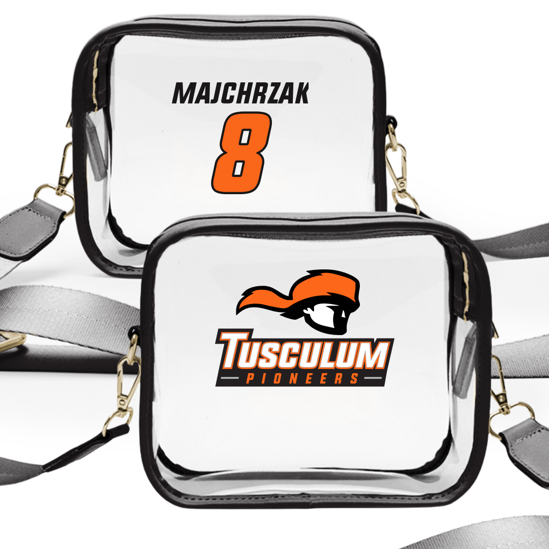 Tusculum University Softball Black Clear Stadium Bag - #8 Ella Majchrzak