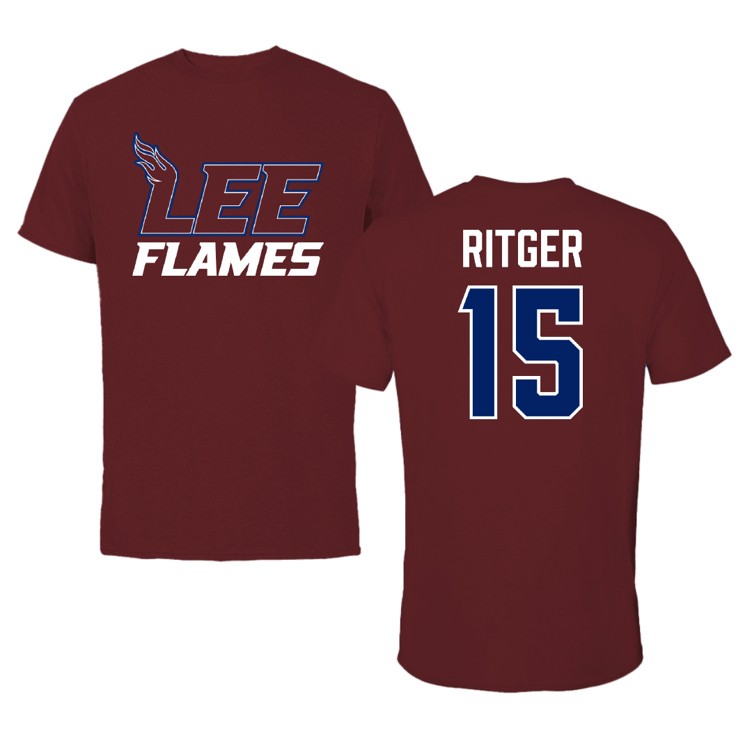 Lee University Basketball Maroon Tee - #15 Ben Ritger