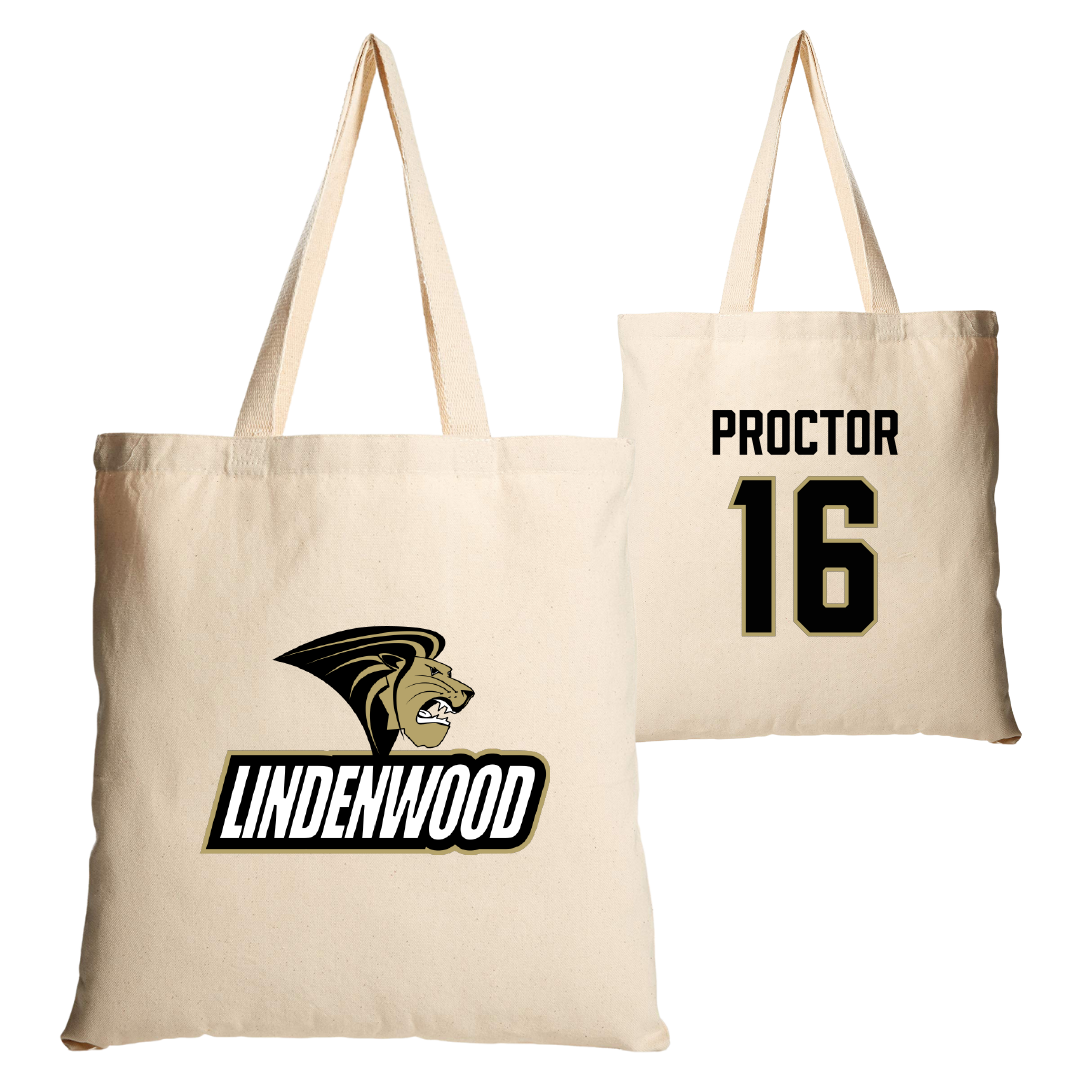 Lindenwood University Lacrosse Tan Canvas Tote Bag - #16 Mia Proctor