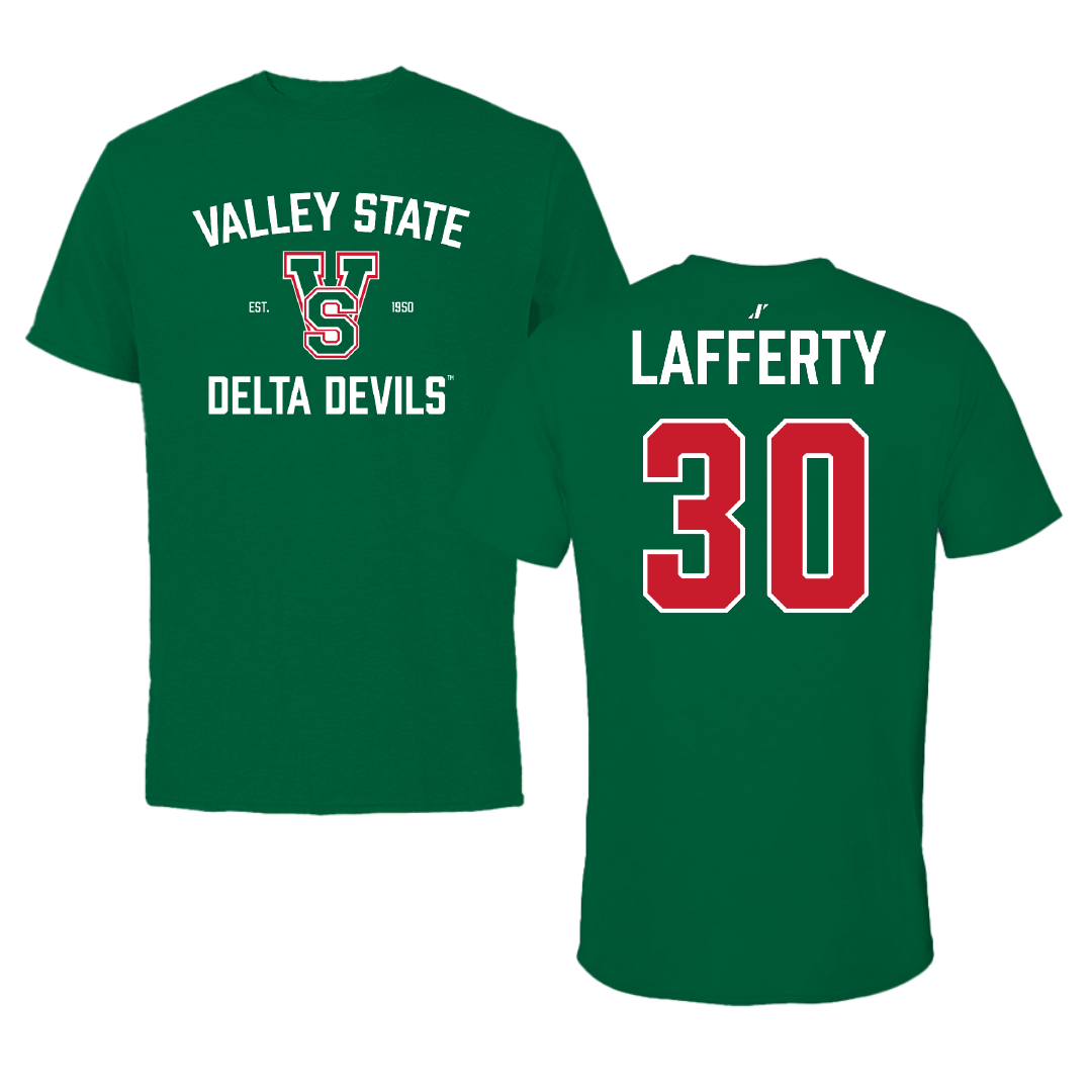 Mississippi Valley State University Baseball Green General Performance Tee - #30 Clint Lafferty