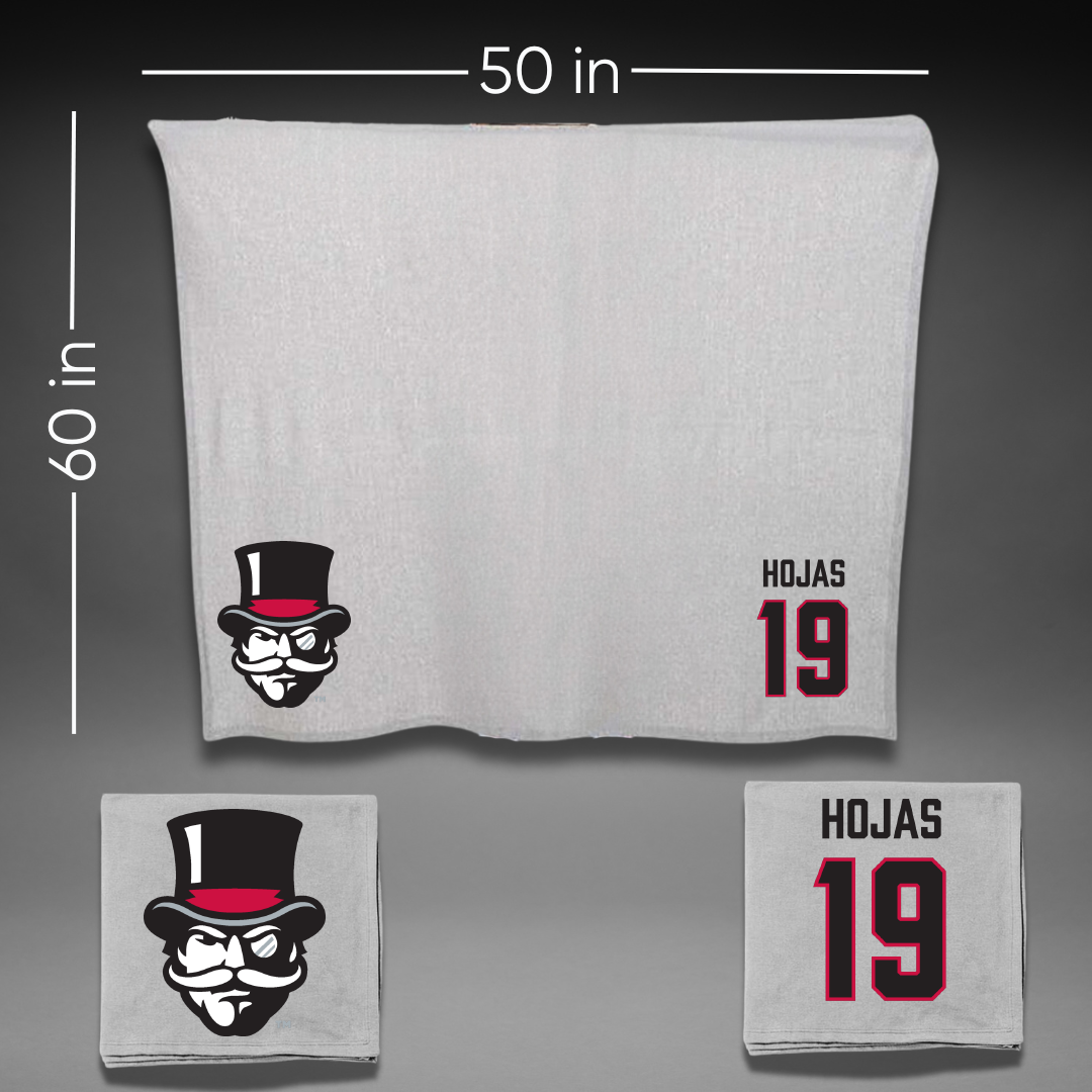 Austin Peay State University Softball Gray Blanket - #19 Maddy Hojas