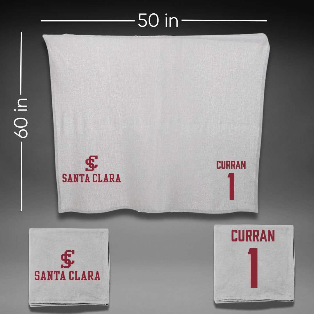 Santa Clara University Softball Gray Blanket - #1 Cairah Curran