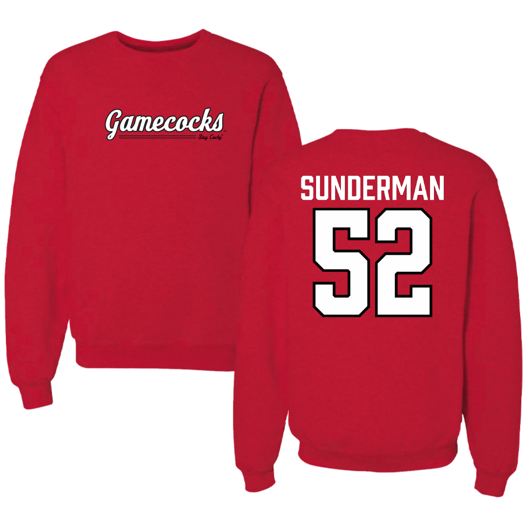 Jacksonville State University Football Red General Crewneck - #52 Maddox Sunderman