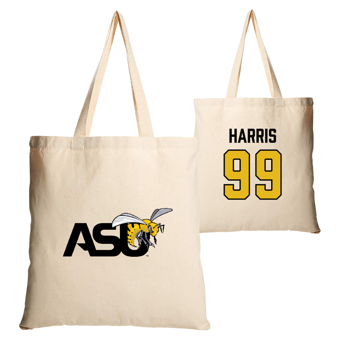 Alabama State University Volleyball Tan Canvas Tote Bag - #99 Lyndsay Harris