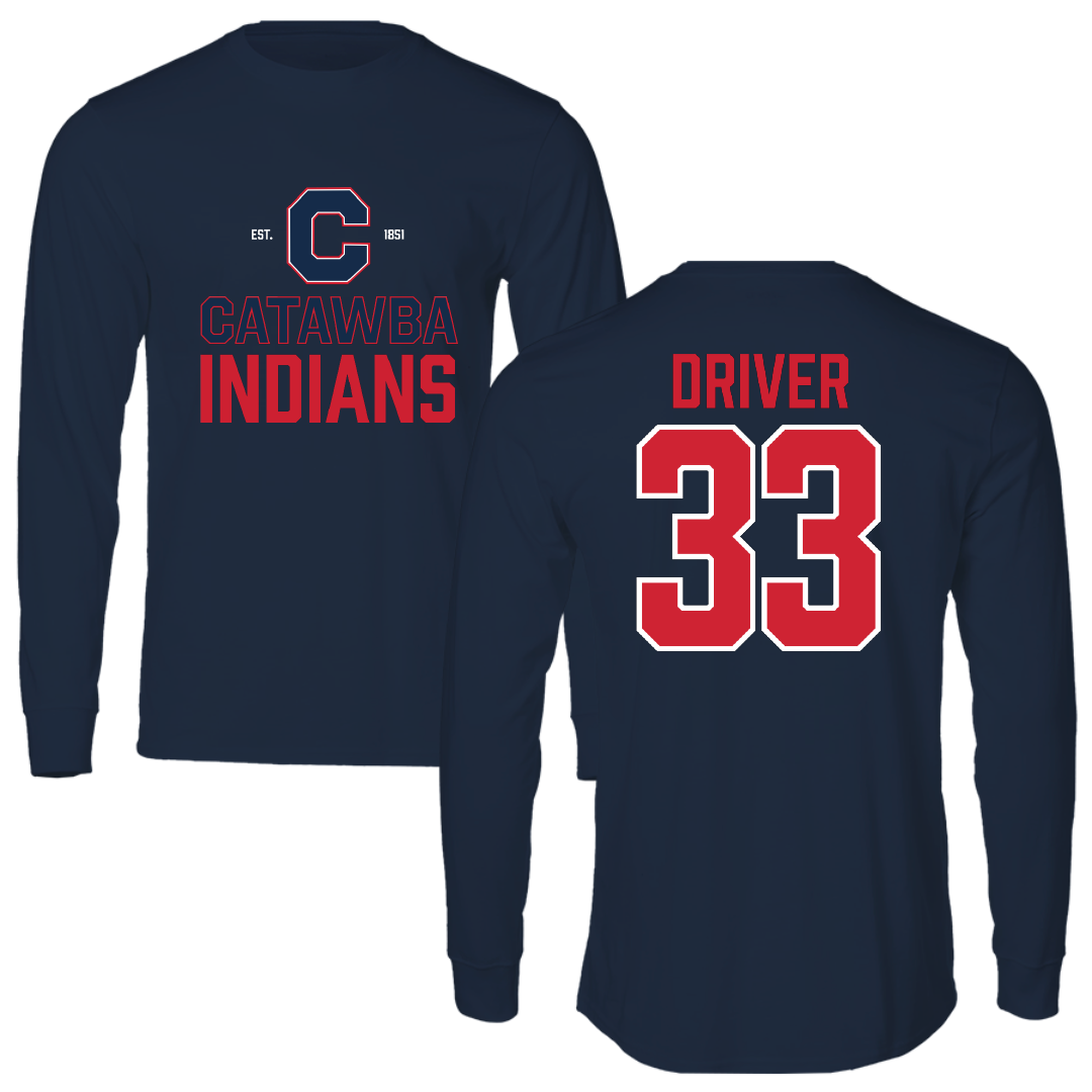 Catawba College Baseball Navy General Long Sleeve - #33 Dylan Driver