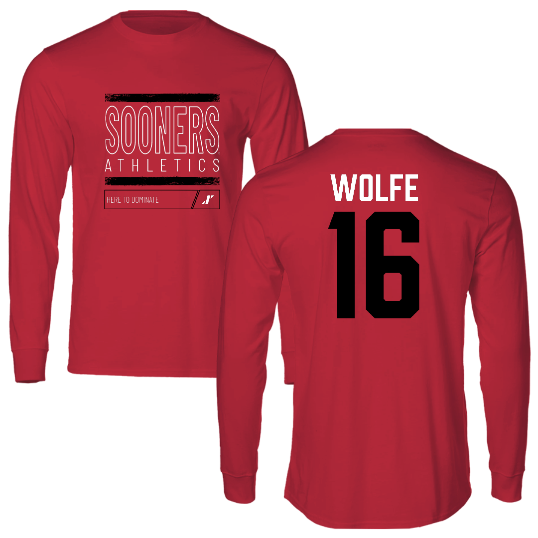 University of Oklahoma Soccer Crimson Dominate Long Sleeve - #16 Dani Wolfe