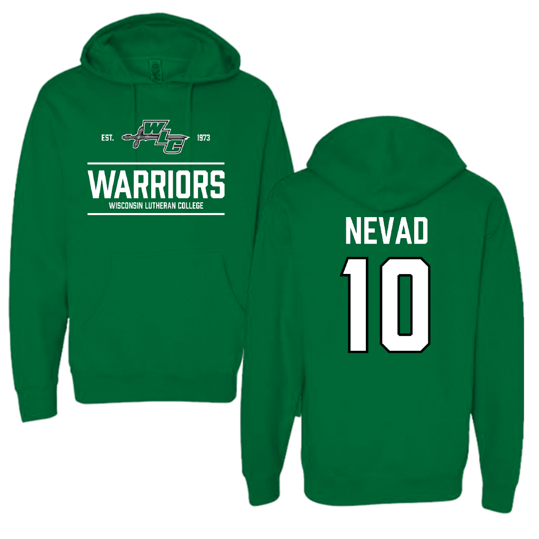 Wisconsin Lutheran College Football Green General Hoodie - #10 Nathan Nevad