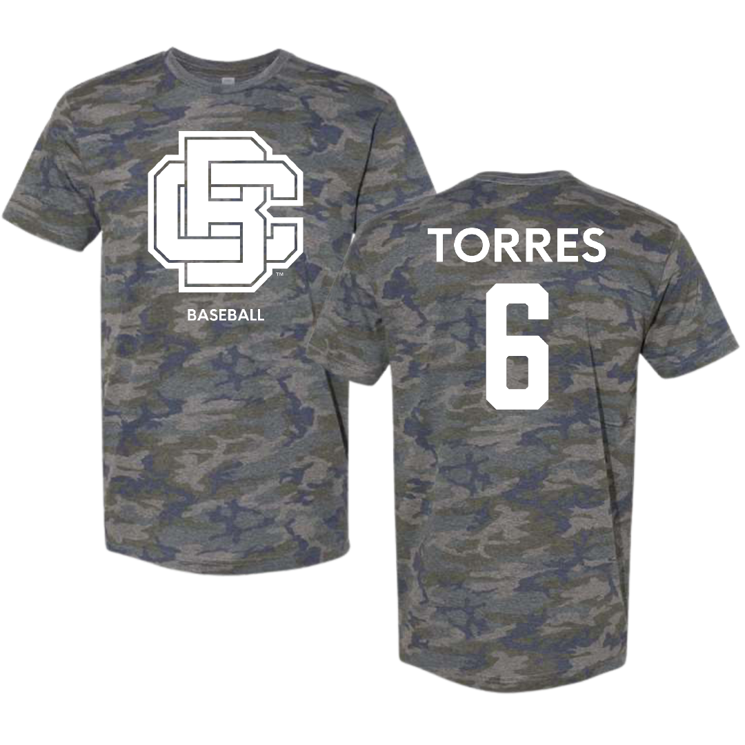 Bethune-Cookman University Baseball Vintage Camo Tee - #6 Pablo Torres