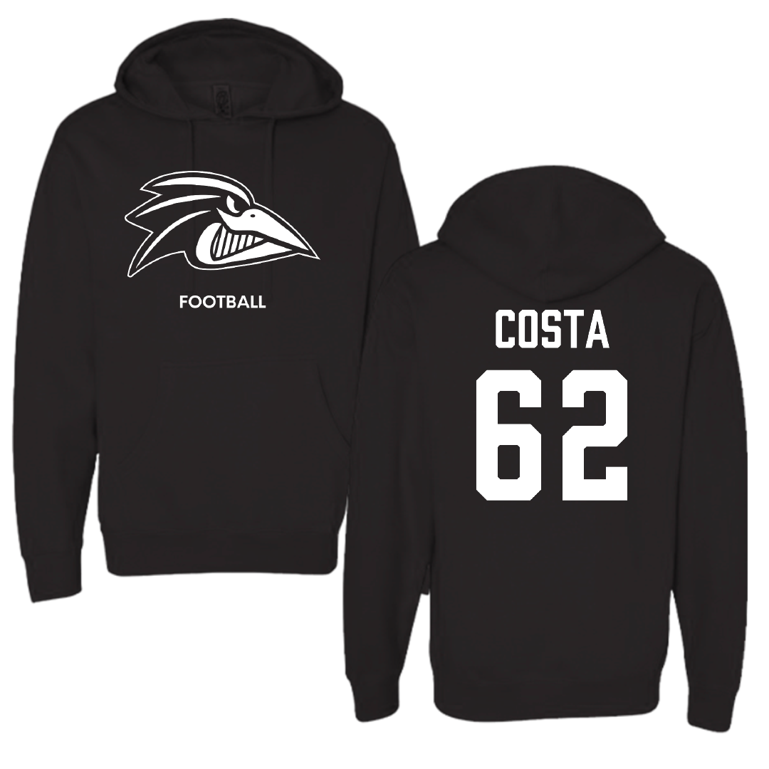 Franklin Pierce University Football Black Hoodie - #62 Justin Costa