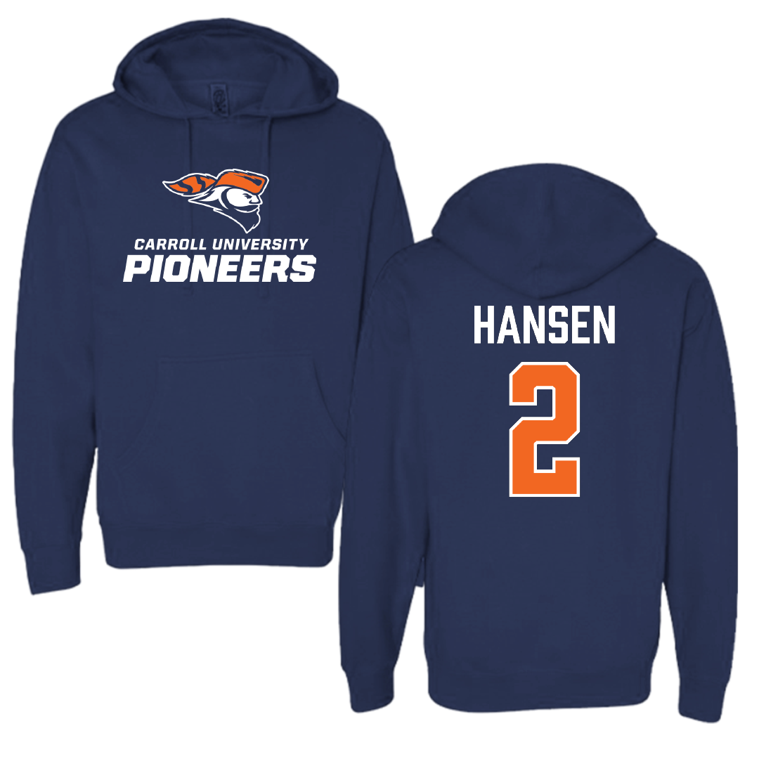 Carroll University Soccer Navy Hoodie - #2 Leah Hansen