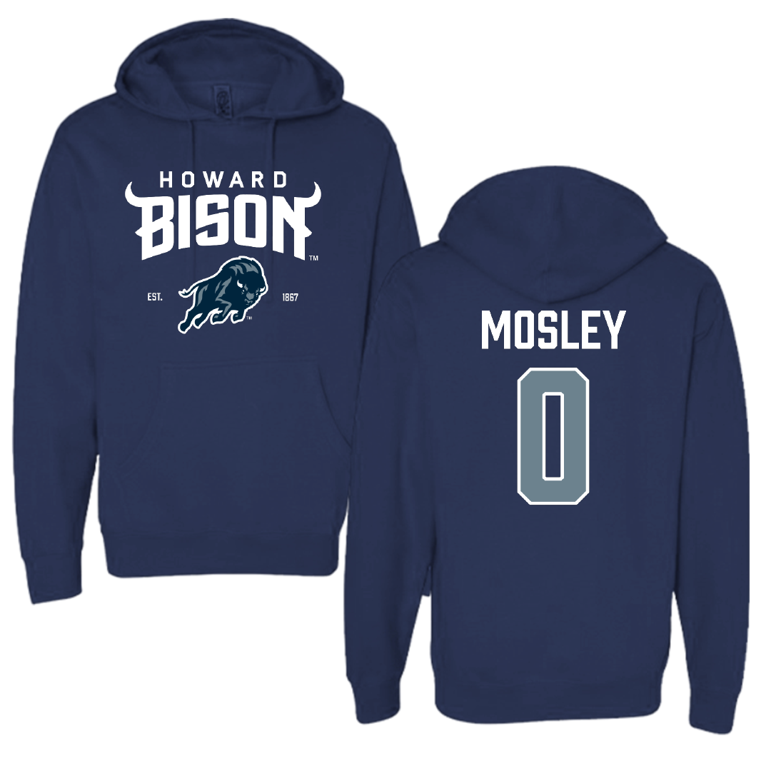 Howard University Football Navy General Hoodie - #0 KD Mosley
