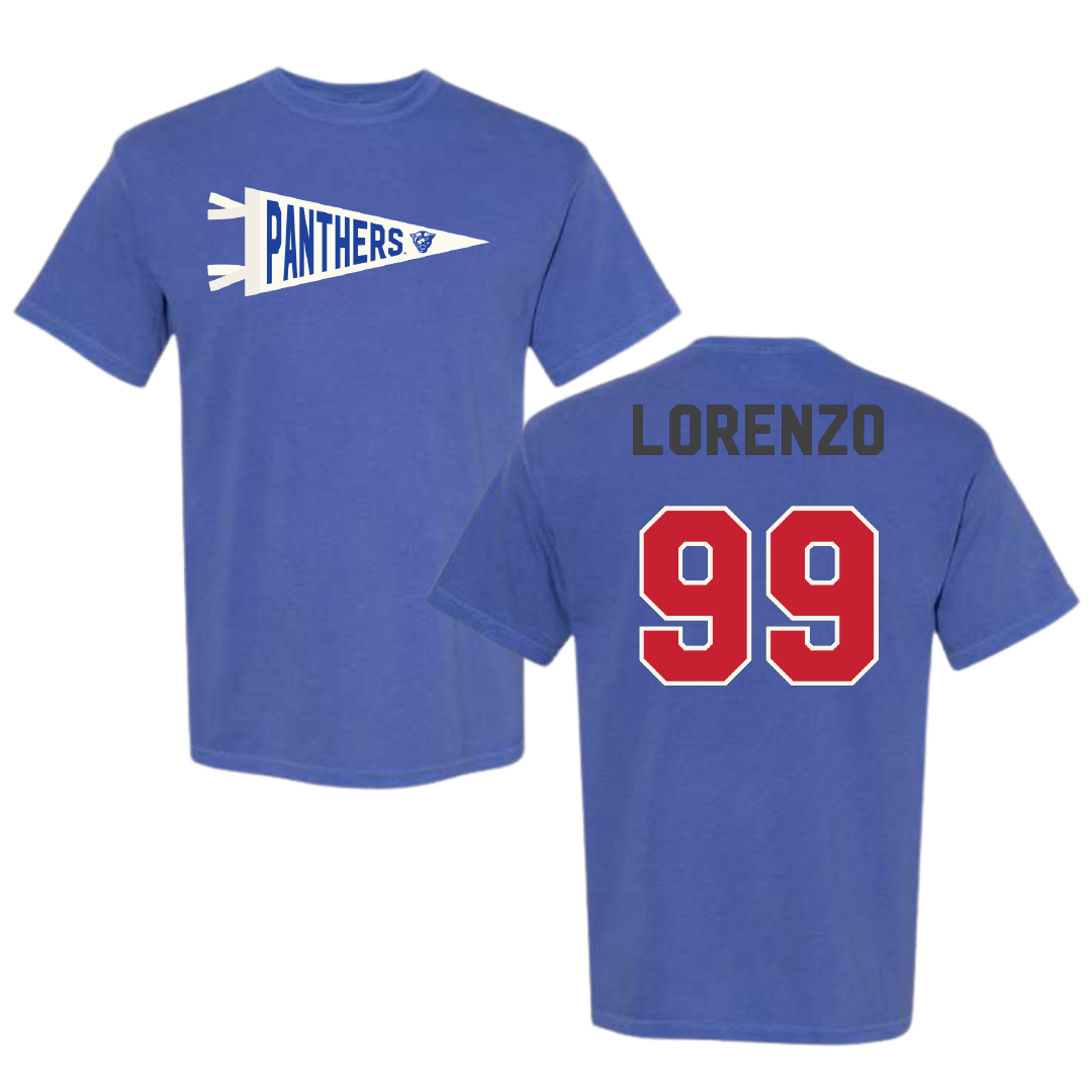 Georgia State University Football Blue Pennant Comfort Colors Tee - #99 Christian Lorenzo