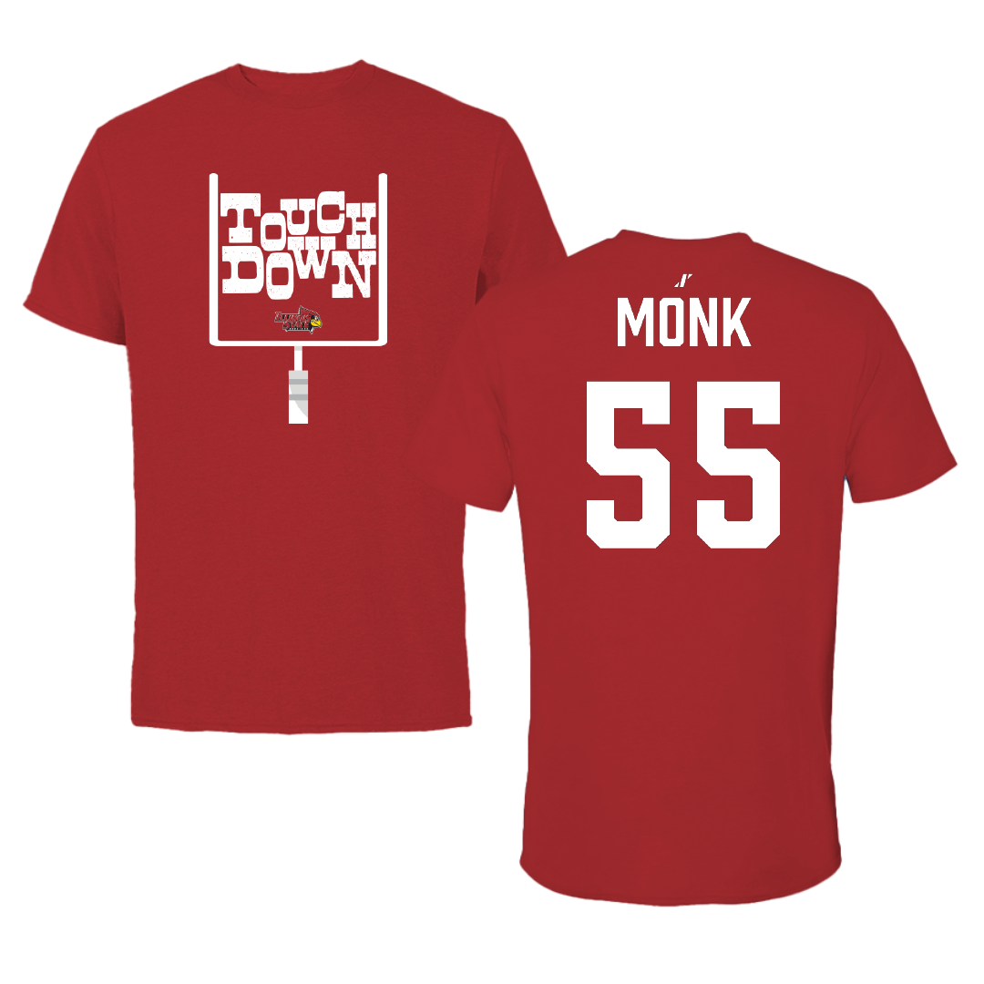 Illinois State University Football Canvas Red Touchdown Tee - #55 Cooper Monk