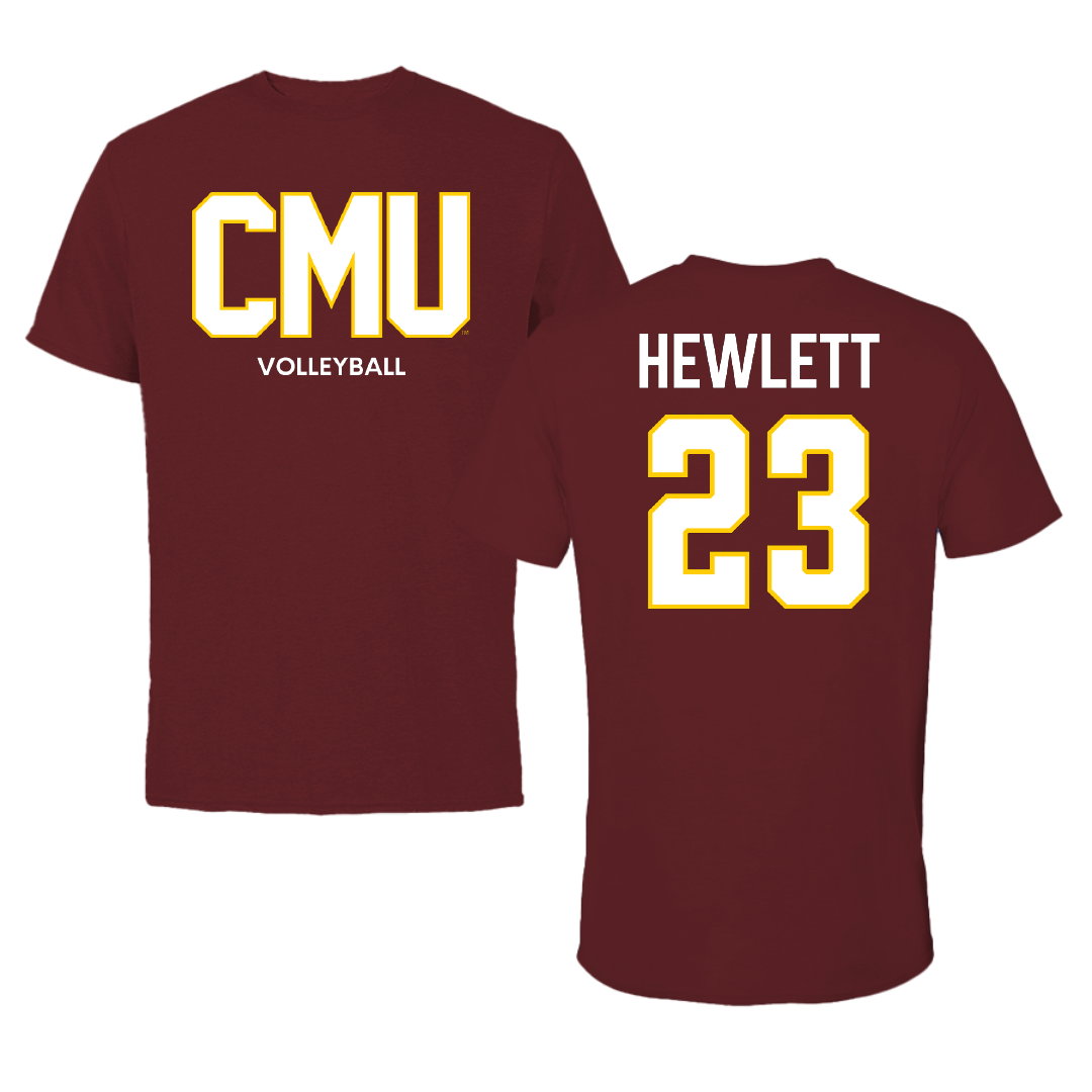 Colorado Mesa University Volleyball (W) Maroon Tee - #23 Hallie Hewlett