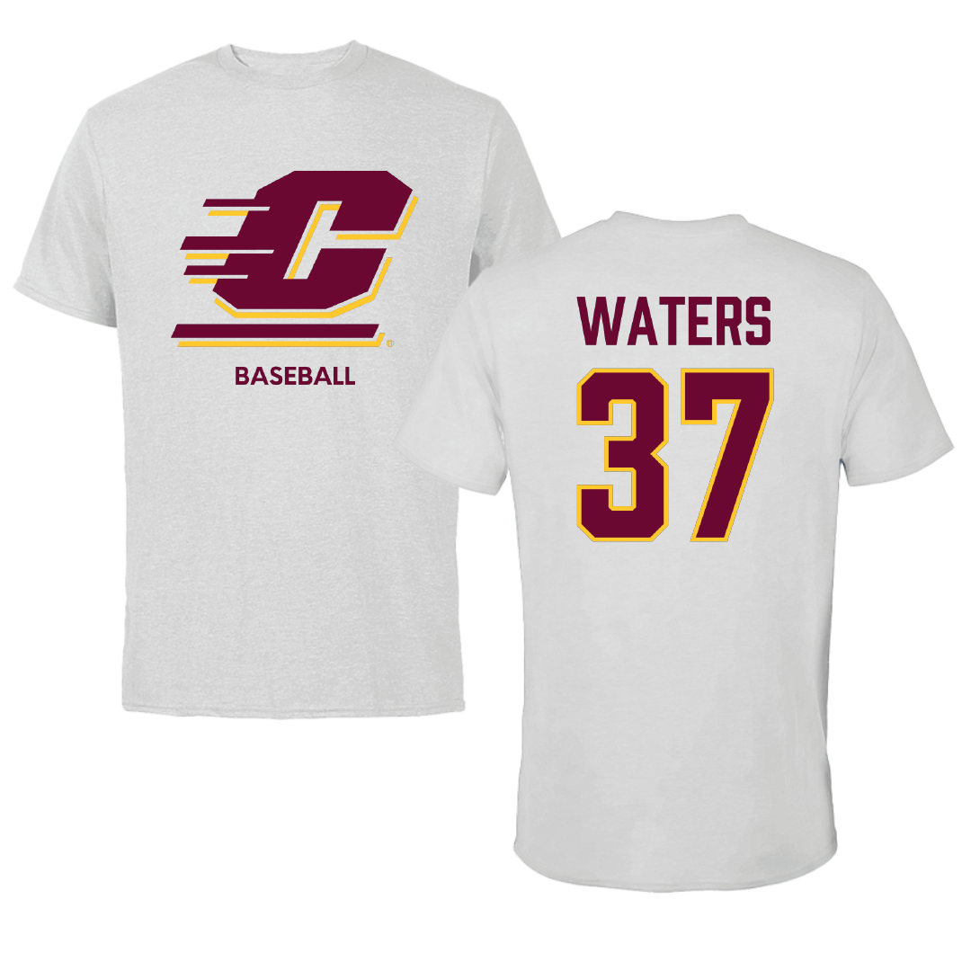 Central Michigan University Baseball Light Gray Performance Tee - #37 Evan Waters