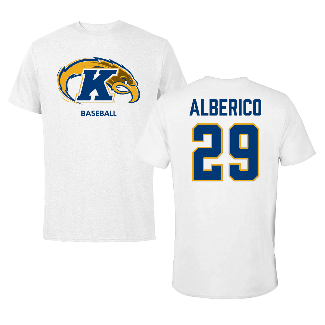 Kent State University Baseball White Performance Tee - #29 Alex Alberico