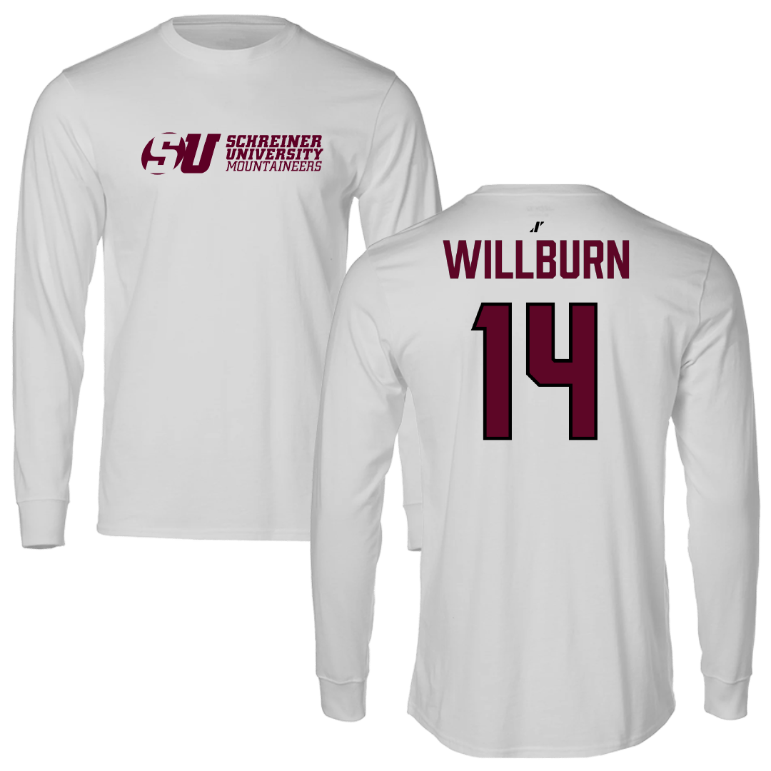 Schreiner University Volleyball (W) Light Gray Long Sleeve - #14 Ashlyn Willburn