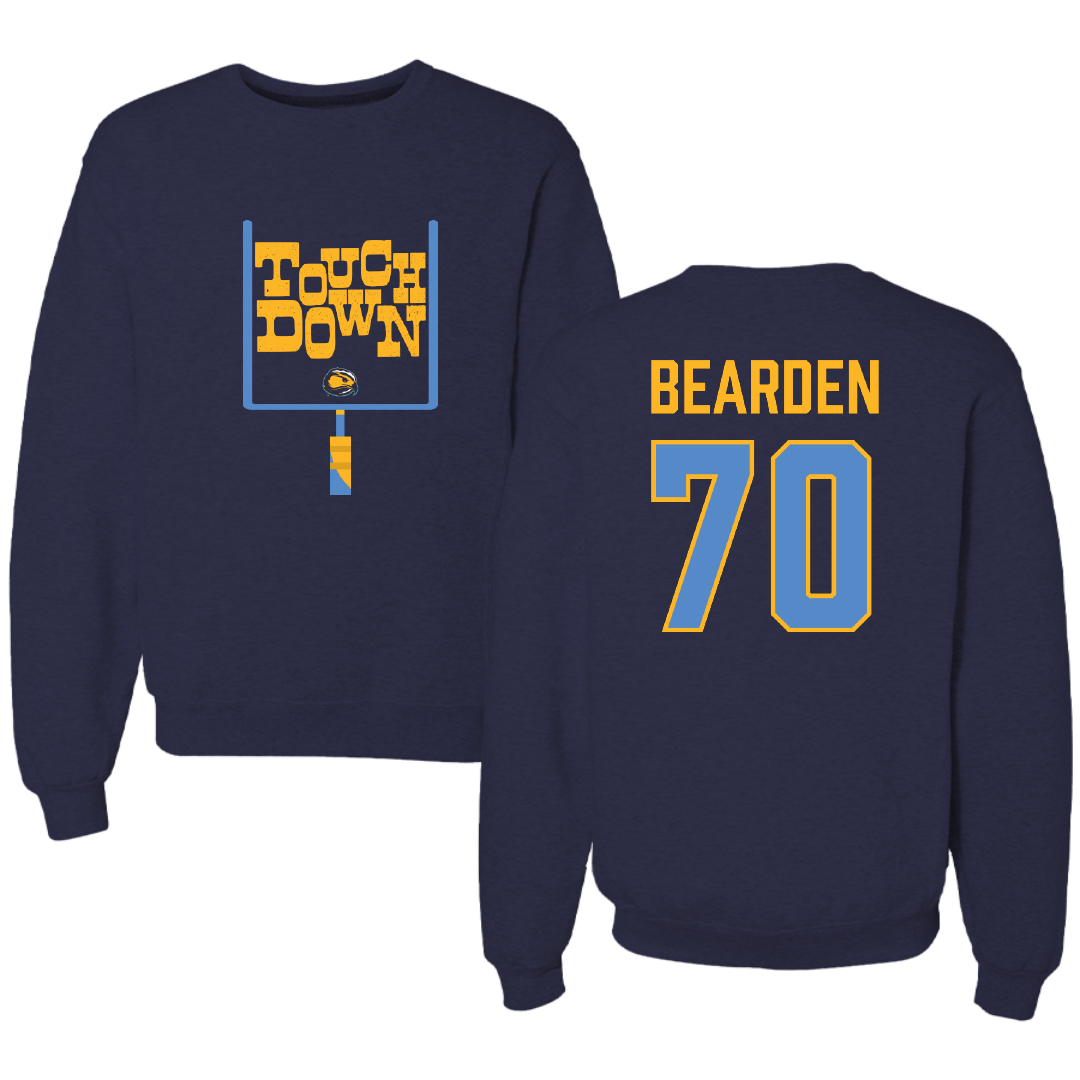 Fort Lewis College Football Navy Touchdown Crewneck - #70 Thomas Bearden