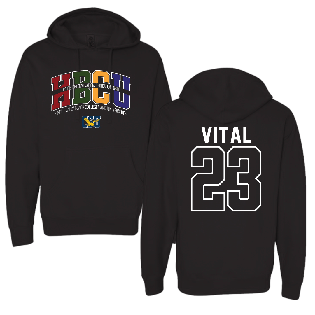 Coppin State University Baseball Black HBCU Hoodie - #23 Herick Vital