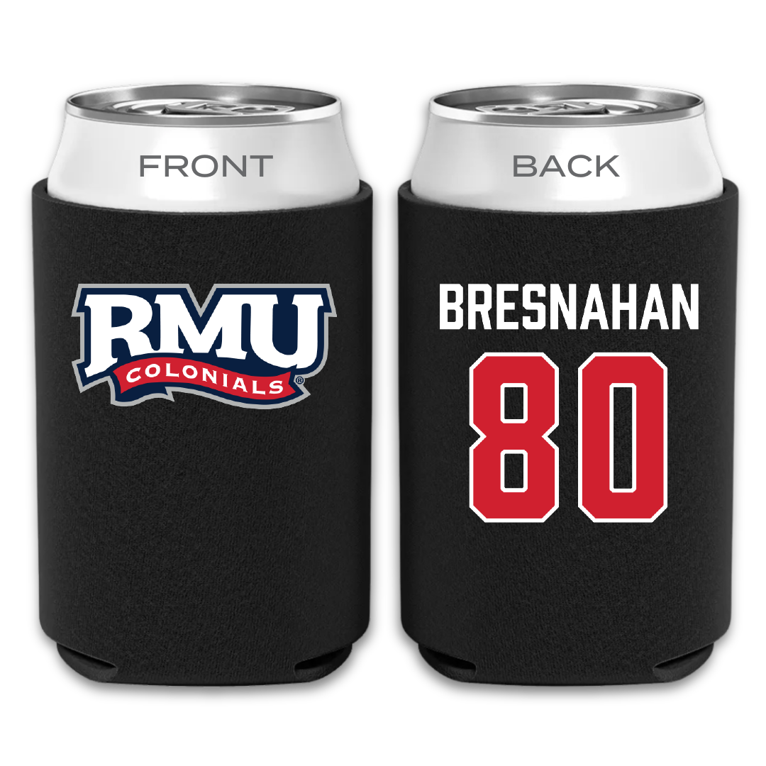 Robert Morris University Football Black Can Cooler - #80 Mac Bresnahan