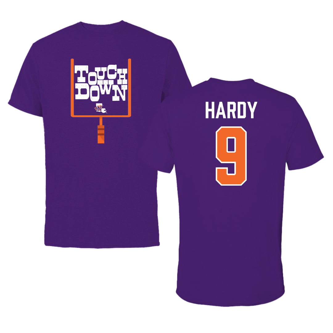 Northwestern State University Football Purple Touchdown Performance Tee - #9 Cam Hardy