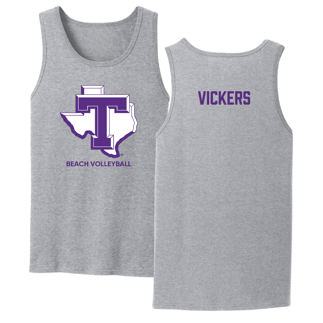 Tarleton State University Beach Volleyball Sport Gray Tank Top - Emily Vickers