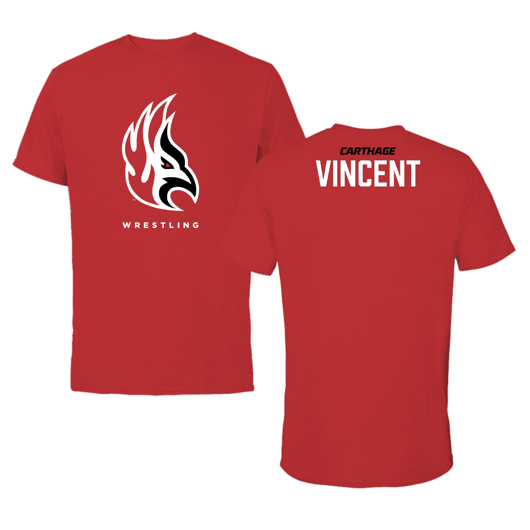 Carthage College Wrestling (M) Red Tee - Cooper Vincent