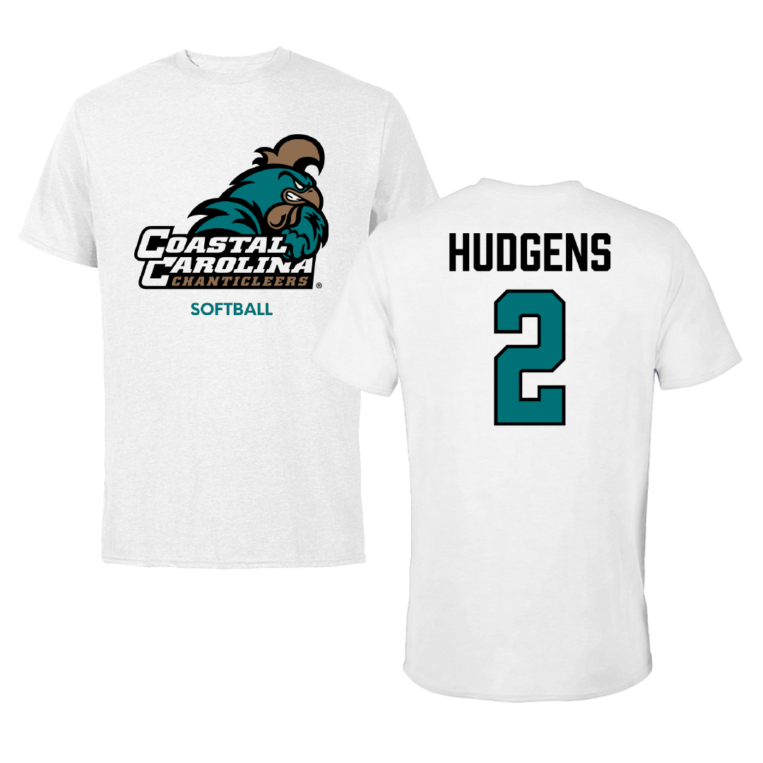Coastal Carolina University Softball White Performance Tee - #2 Clara Hudgens