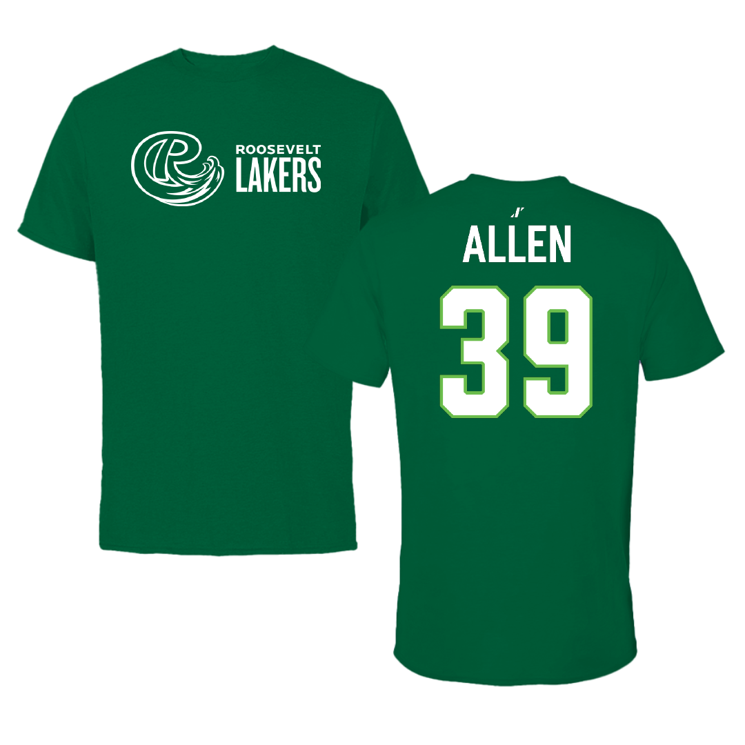 Roosevelt University Football Green Performance Tee - #39 Mark Allen