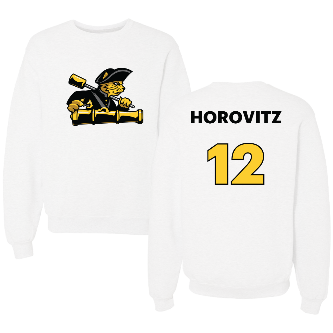 Pratt Institute Basketball (M) White Crewneck - #12 Nathaniel Horovitz