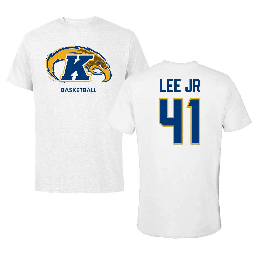 Kent State University Basketball (M) White Tee - #41 Derrick Lee Jr