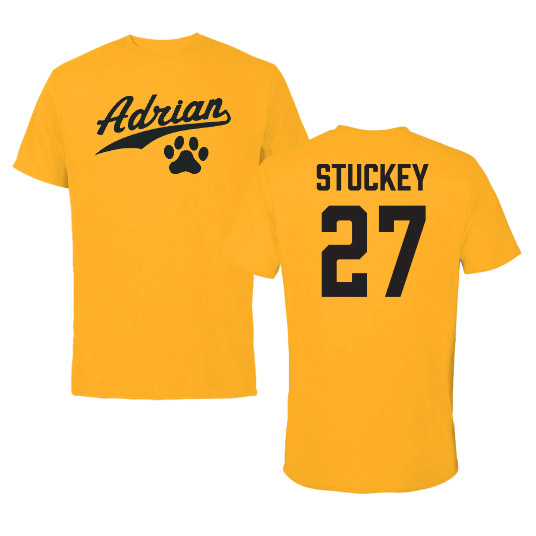 Adrian College Lacrosse (M) Gold Tee - #27 Owen Stuckey