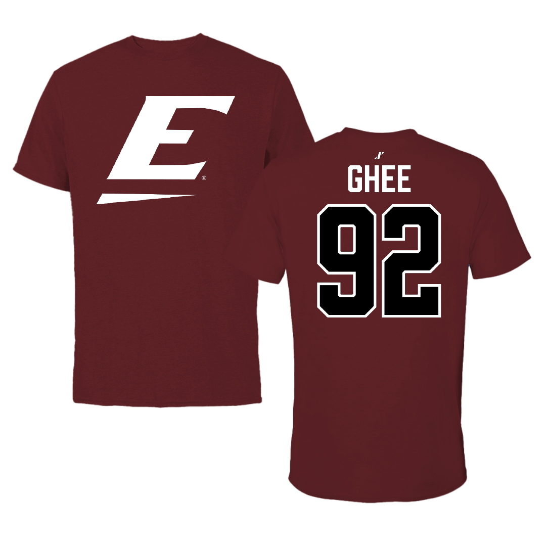 Eastern Kentucky University Football Maroon Tee - #92 Simon Ghee