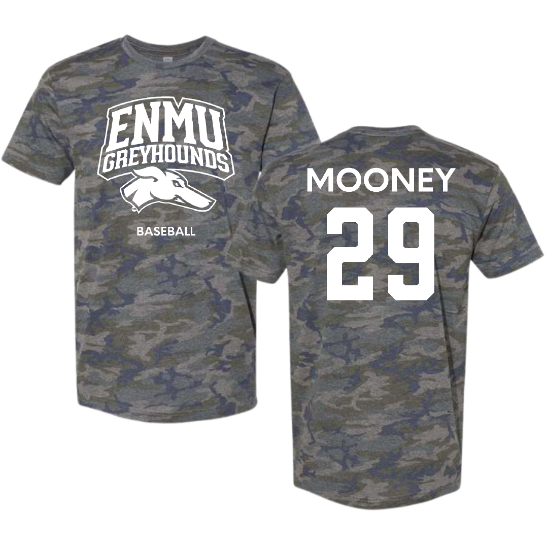 Eastern New Mexico University Baseball Vintage Camo Tee - #29 Nick Mooney