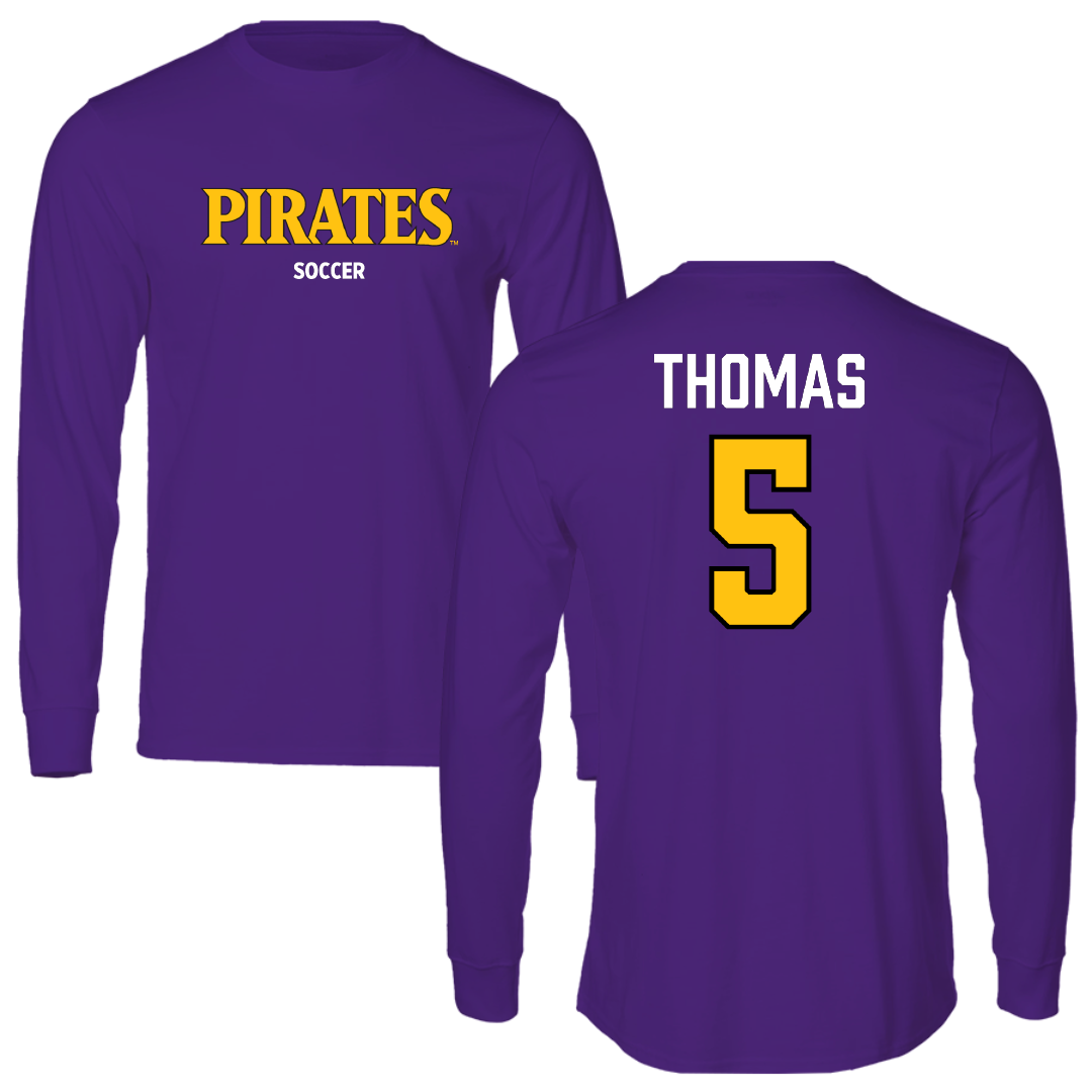 East Carolina University Soccer (W) Purple Performance Long Sleeve - #5 Molly Thomas
