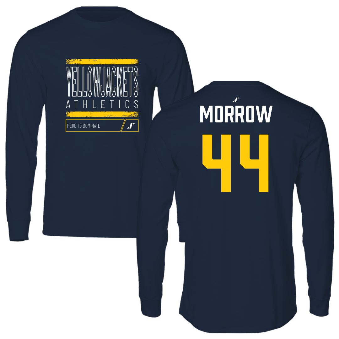 Graceland University Baseball Navy Dominate Long Sleeve - #44 Cale Morrow