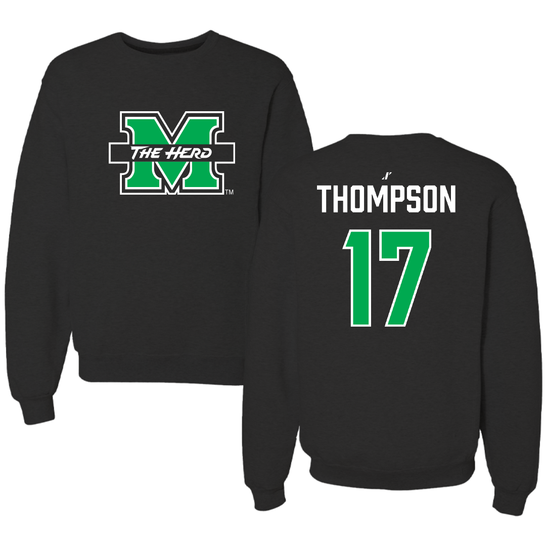 Marshall University Volleyball Black Crewneck - #17 Bella Thompson