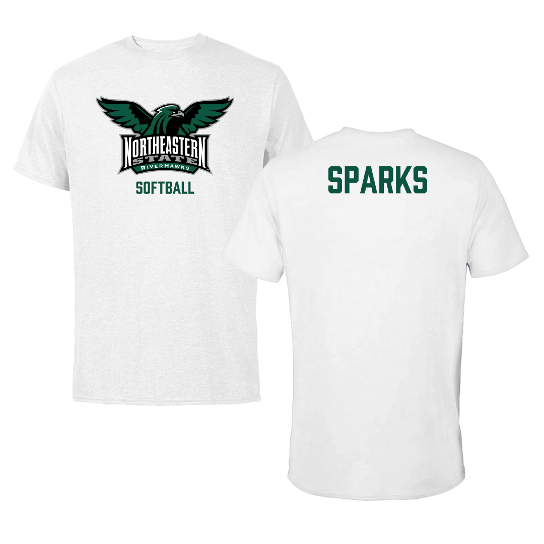 Northeastern State University Softball White Tee - Zoey Sparks
