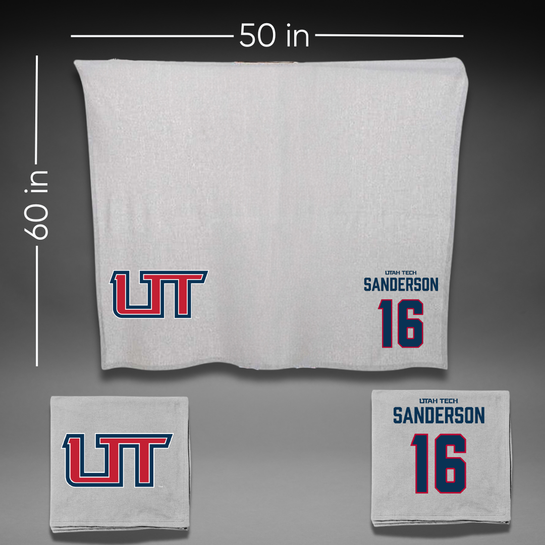 Utah Tech University Softball Gray Blanket - #16 Summer Sanderson