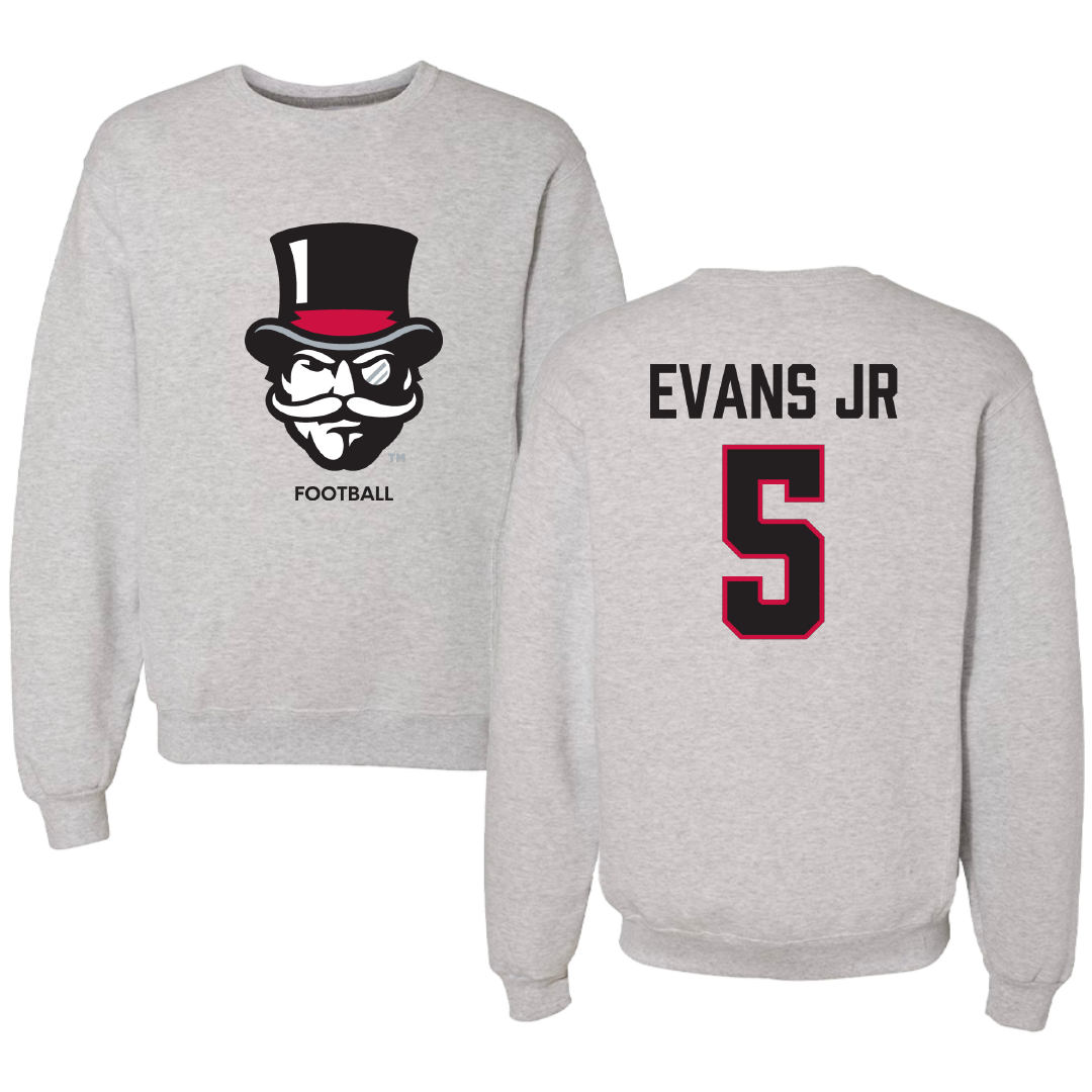 Austin Peay State University Football Light Gray Crewneck - #5 CJ Evans Jr