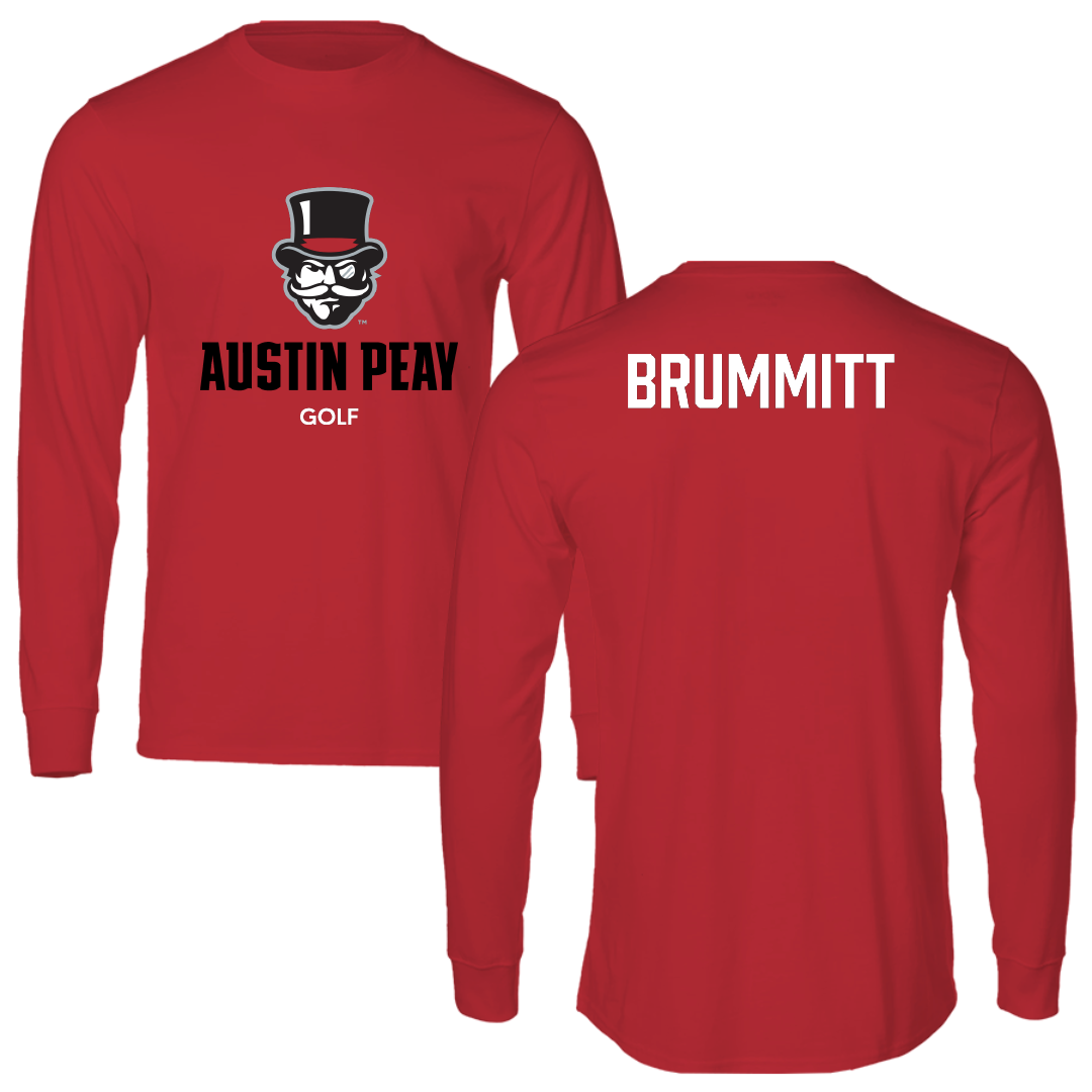 Austin Peay State University Golf (M) Red Mascot Long Sleeve - Caleb Brummitt