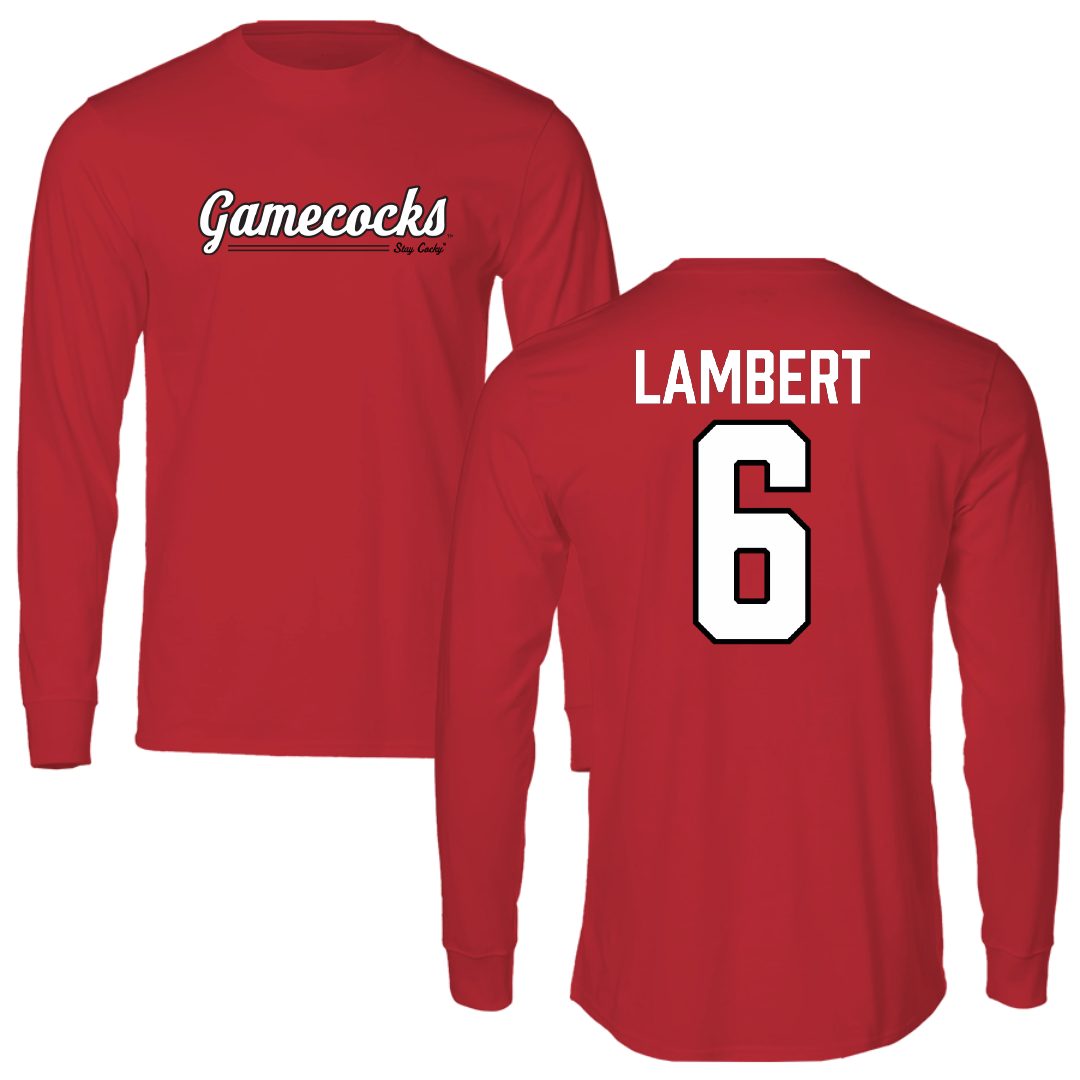 Jacksonville State University Football Red General Long Sleeve - #6 Carter Lambert