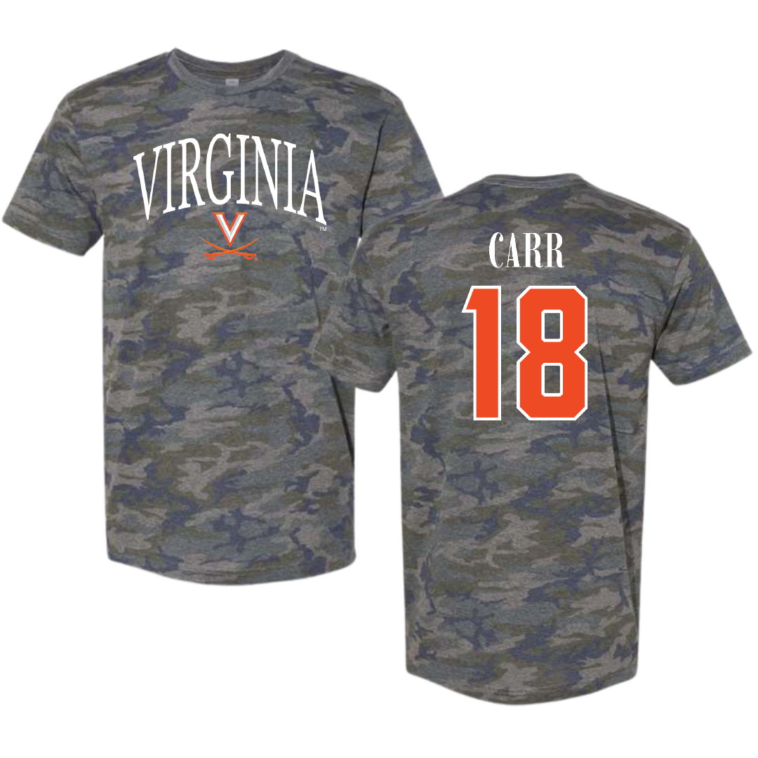 University of Virginia Softball Vintage Camo Tee - #18 Melissa Carr