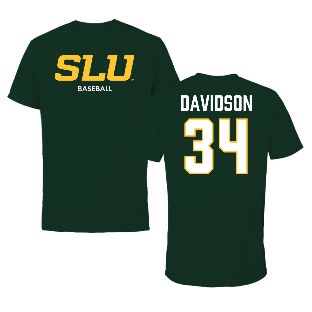Southeastern Louisiana University Baseball Forest Green Performance Tee - #34 Dalton Davidson