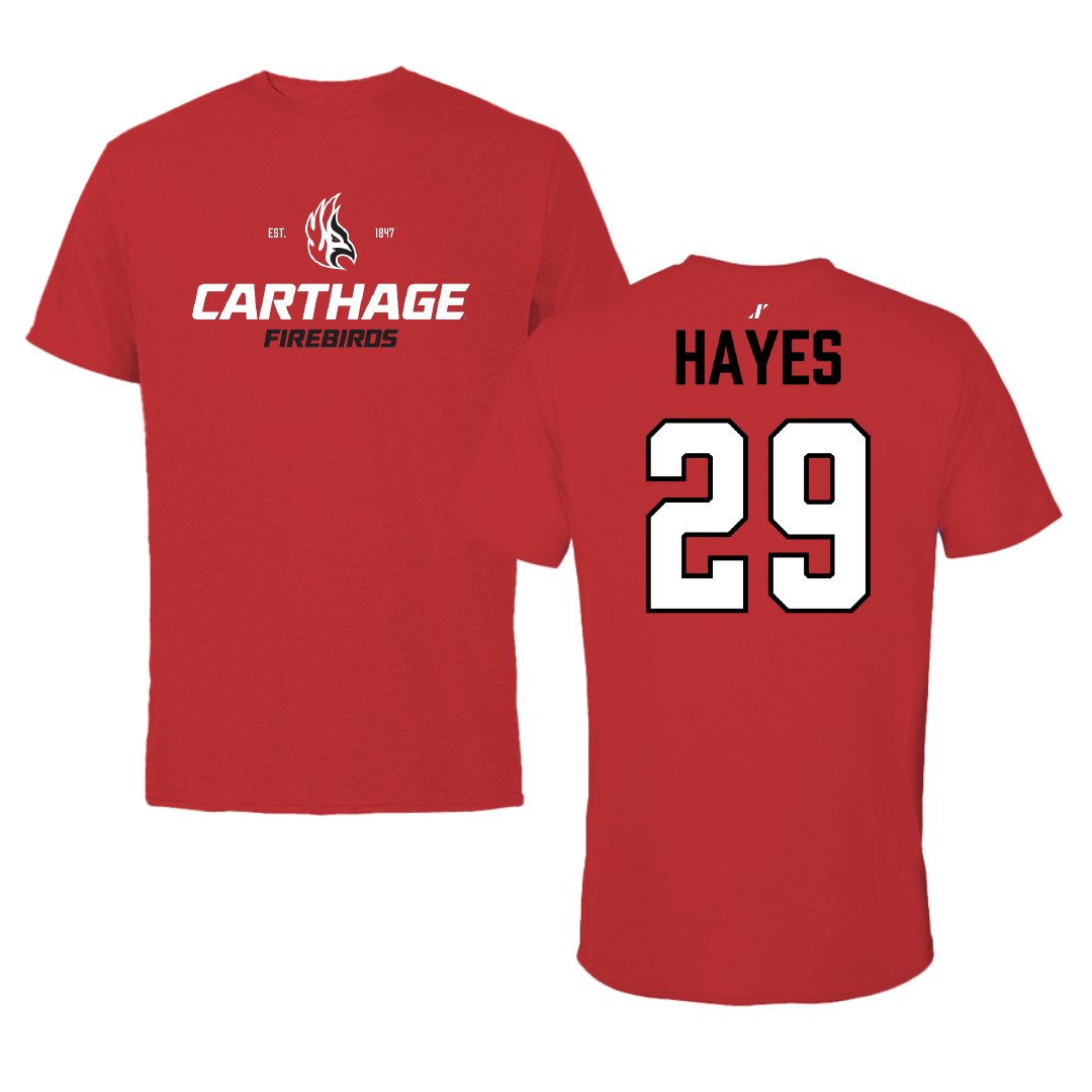Carthage College Football Red General Performance Tee - #29 Davion Hayes
