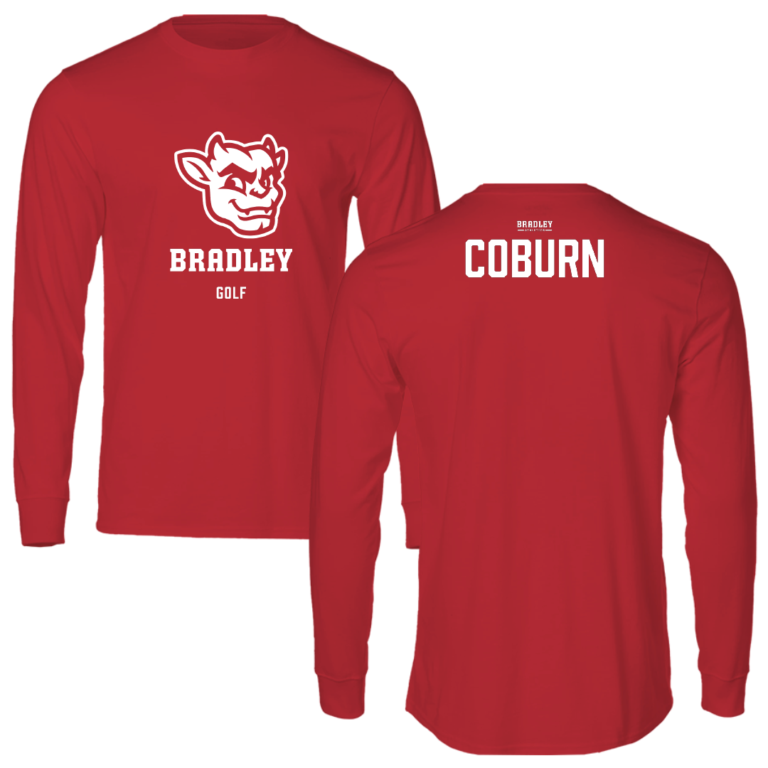 Bradley University Golf Red Mascot Long Sleeve - Peyton Coburn