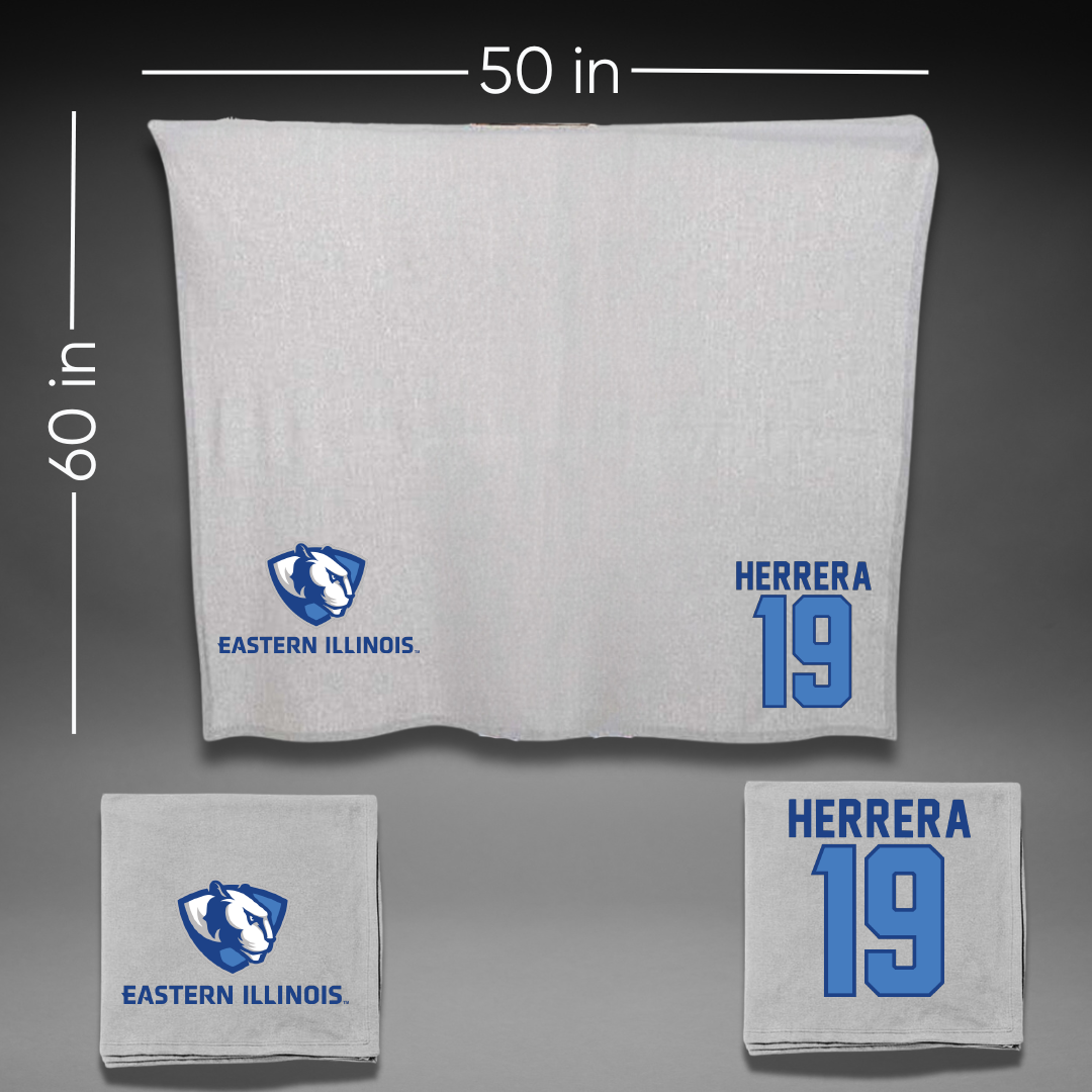 Eastern Illinois University Football Gray Blanket - #19 Alex Herrera