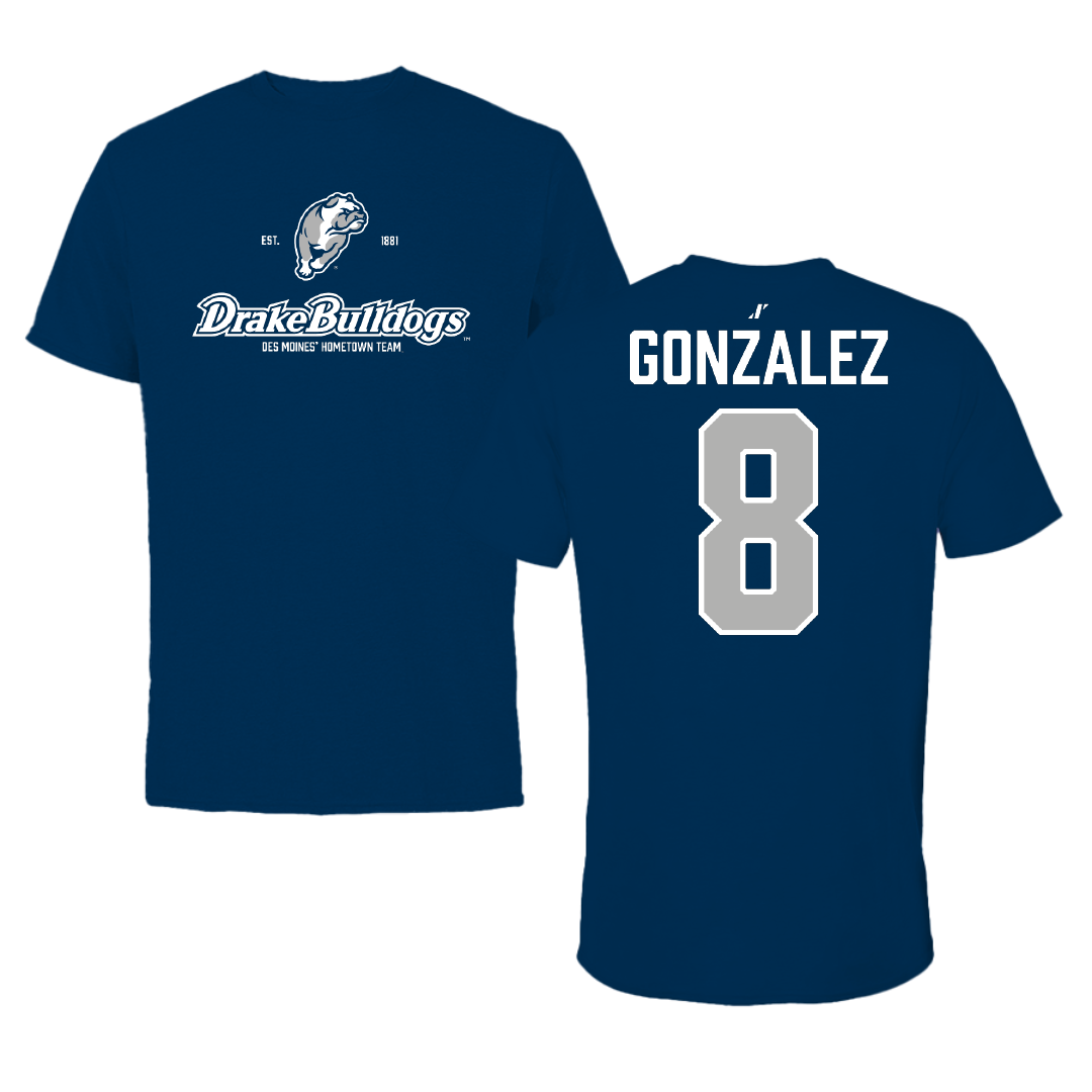 Drake University Softball Navy General Tee - #8 Lili Gonzalez