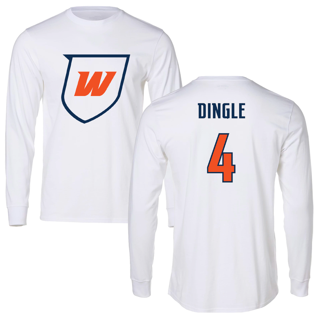 Western Connecticut State University Basketball White Performance Long Sleeve - #4 Malaysia Dingle